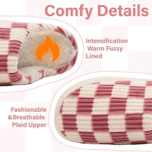 Miniatura 27 de Jaeynow Pantuflas mullidas para mujer en interiores, zapatos de casa unisex de espuma viscoelástica para hombre, zapatos de invierno cálidos