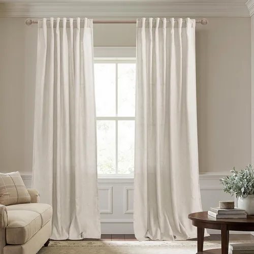 Miniatura 86 de KOUFALL Cortinas de lino azul marino de 84 pulgadas de largo, cortinas transparentes azul oscuro para sala de estar y dormitorio, medianoche