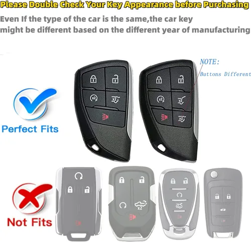 Miniatura 2 de Funda para Llavero Inteligente Portallaves Inteligente Compatible con GMC Yukon Chevy Chevrolet Suburban Tahoe GM Buick 2025 2024-2022 2021