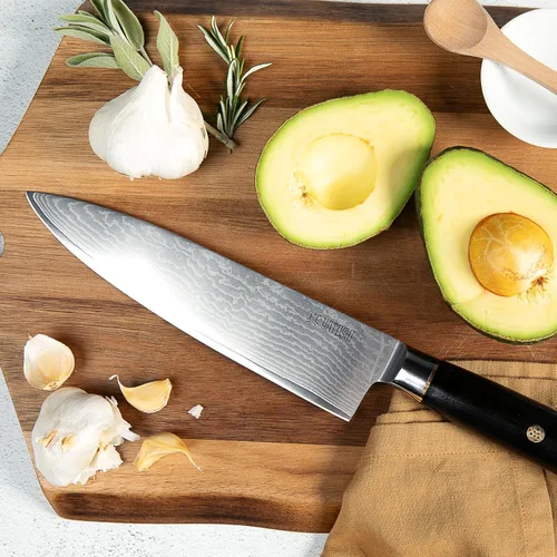 Miniatura 7 de Yatoshi Knives Juego de Bloques de Cuchillos de Cocina Magnéticos - Cuchillos Japoneses de Acero VG-10 de Alto Grado de 67 Capas, Afilados, Mango