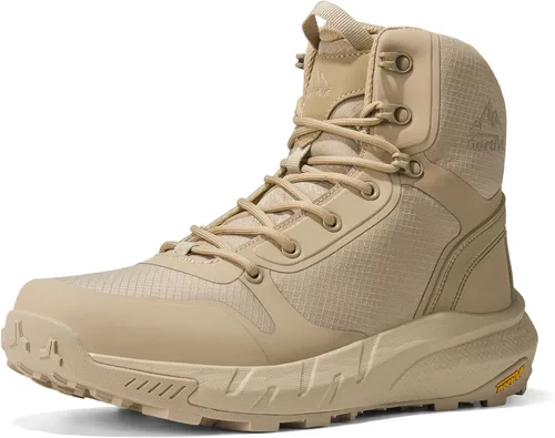 Miniatura 11 de NORTIV 8 Botas tácticas militares para hombre, ligeras y cómodas, con cremallera lateral para todo el día, botas de trabajo, para motocicleta, botas