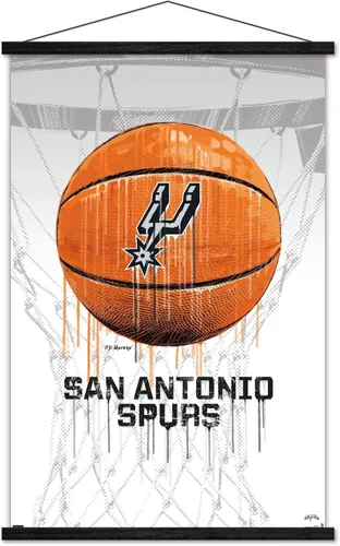 Miniatura 6 de Trends International NBA San Antonio Spurs - Póster de pared Drip Basketball 21, 22.375 x 34 pulgadas, versión premium sin marco