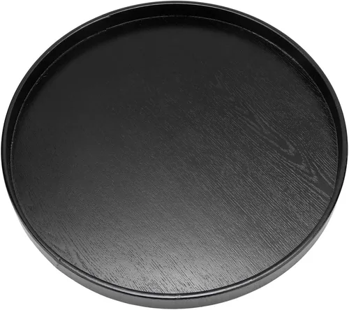 Miniatura 9 de Bandeja de madera para servir, aperitivos, café, comidas, mesa otomana, almacenamiento decorativo, plato de madera, platos redondos para el hogar