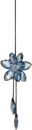 Miniatura 9 de Accesorio de pendiente decorativo, diseño de flor de cristal, para espejo retrovisor de vehículo, Azul