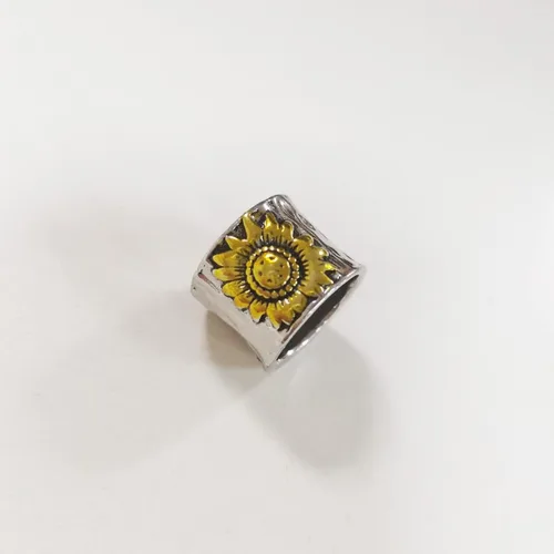 Miniatura 5 de Anillo de girasol vintage para mujeres y hombres, anillo giratorio de margaritas y girasoles, estilo bohemio, ancho y grueso, anillo de esperanza