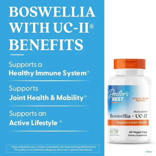 Miniatura 3 de Doctor's Best Boswellia + Suplemento UC-II para hombres y mujeres, cápsulas de extracto de Boswellia Serrata para apoyo a la salud