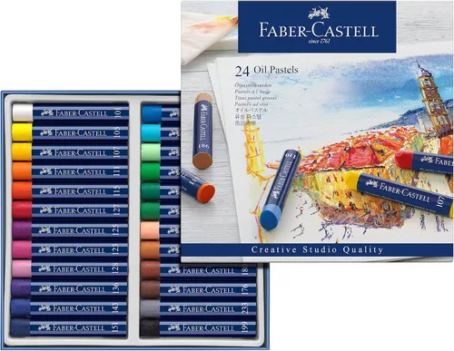 Miniatura 5 de Faber-Castell Creative Studio - Lápices de colores pastel al óleo, 12 colores vibrantes