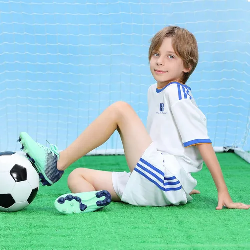 Miniatura 2 de Brooman - Zapatos deportivos con tacos para niños y niñas, zapatos de fútbol para usar al aire libre