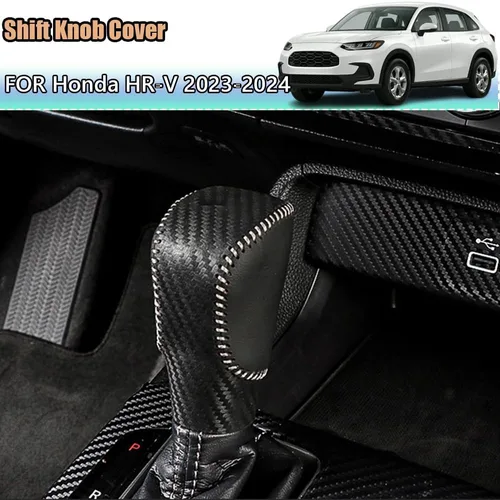 Miniatura 2 de Accesorios interiores personalizados para Honda HR-V 2023 2024, cubierta de cuero para palanca de cambios automática, funda de palanca de cambios