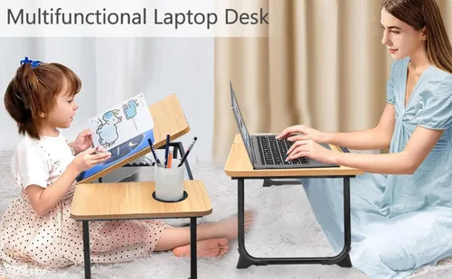Miniatura 2 de Mesa portátil ajustable para cama, mesa de cama para portátiles, soporte para portátil para camas, escritorio de regazo plegable para portátiles