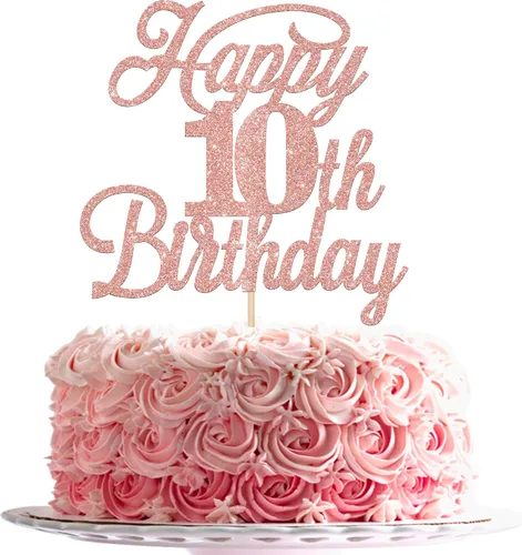 Miniatura 80 de Rsstarxi 1 paquete de decoración para tarta de cumpleaños 8 con purpurina negra de 8 años y fabulosos saludos a 8 años de edad, para celebrar el 8º