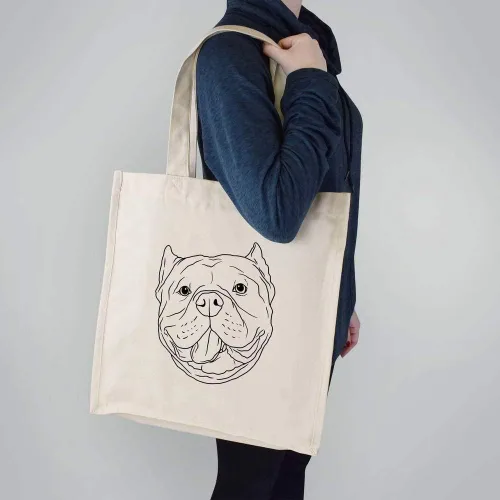 Miniatura 2 de American Bully Head' Premium Canvas Tote Bag (ZX00015250)