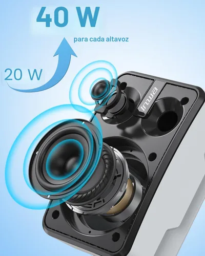 Miniatura 4 de Inwa Altavoces Bluetooth para exteriores, IPX5 resistente al agua de 400 W, potente sistema de sonido para interiores y exteriores, sincronización
