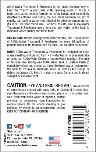 Miniatura 3 de STAR BRITE Tratamiento y ambientador de agua Aqua de 8 onzas + Aqua Water Shock de 16 onzas – Restaura y mantiene la calidad del agua dulce