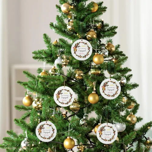 Miniatura 7 de Adorno personalizado para pareja comprometida 2024, primera Navidad para casados juntos comprometidos, adornos de Navidad personalizados, idea