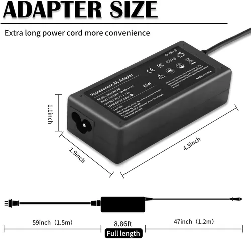 Miniatura 3 de Blue Tip - Repuesto de 65 W para cargador de portátil HP compatible con HP Pavilion x360 14 15 17, Envy 13 15 X360, Elitebook 840 G5, ProBook