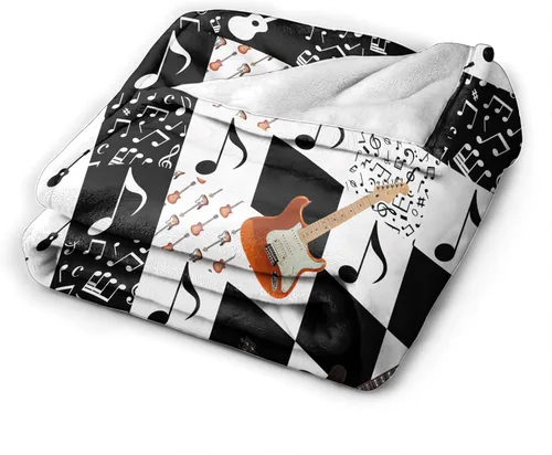 Miniatura 9 de Manta de guitarra, nota musical, guitarra, instrumentos musicales, manta de regalo para niños, niñas, niños, adultos, mujeres, hombres, súper suave