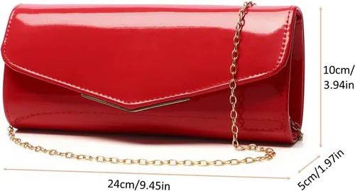 Miniatura 4 de Bolso de mano de cuero de charol para mujer, elegante bolso cruzado para el hombro, bolso para Navidad, boda, fiesta, baile de graduación