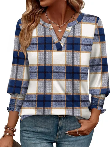Miniatura 10 de WIHOLL 3/4 Length Sleeve Womens Tops Summer Shirts Spring Vacation Outfits Dressy Casual Trendy Fall S-3XL