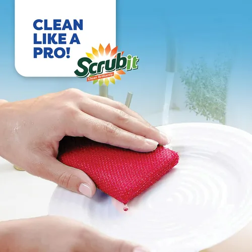Miniatura 6 de SCRUBIT Esponja multiusos para fregar platos, almohadillas antiarañazos, esponjas de limpieza para ollas, platos y utensilios de cocina Azul