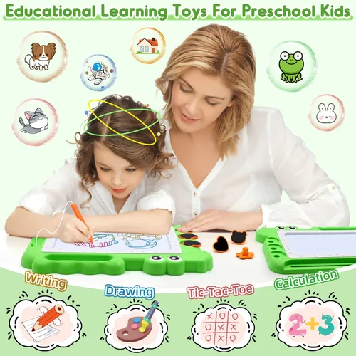 Miniatura 3 de AiTuiTui Tablero magnético de dibujo para niños pequeños, regalo para niñas y niños, escritura de bocetos a color, garabatos, juegos de viaje