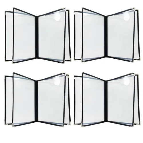 Miniatura 13 de Cubiertas de Menú para Restaurante 8.5 x 11 Pulgadas, Soportes de Menú de Plástico Transparente y Resistente al Agua de 4 Páginas y 8 Vistas para 2