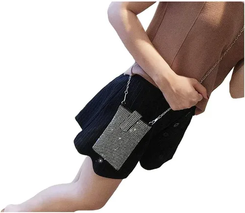 Miniatura 4 de Happyera Bling Rhinestone Evening Handbag Cell Phone Purse Wallet Clutch Crossbody Bag