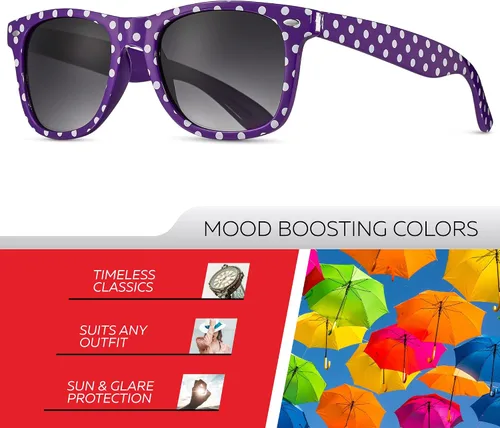Miniatura 2 de Retro Rewind Gafas de sol vintage a la moda de lunares para mujer UV400
