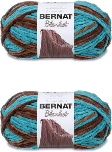 Miniatura 64 de Bernat - Estambre para mantas súper esponjoso acrílico, 2 paquetes de 300g/10.5 onzas, #6, chenilla gruesa de peso pesado para tejer y crochet