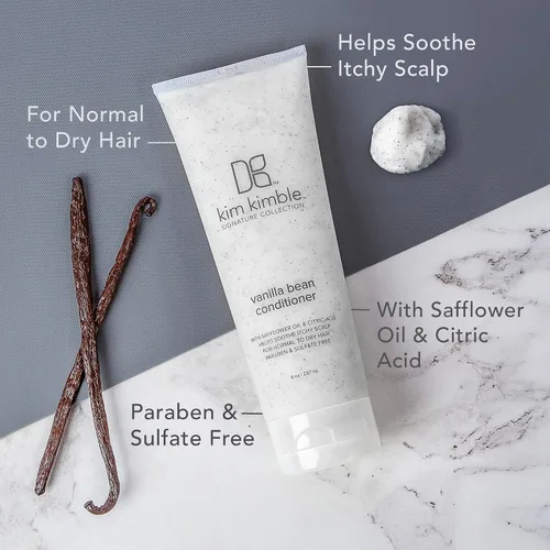 Miniatura 3 de Kimblebeauty Acondicionador de vainilla: fórmula nutritiva para controlar el encrespamiento con aceite de cártamo sin parabenos ni sulfatos. 8.0