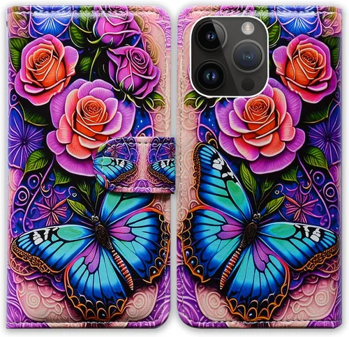 Miniatura 30 de Bcov Funda para iPhone 15 Pro Max, funda de piel con tapa y soporte para tarjeta y soporte para iPhone 15 Pro Max