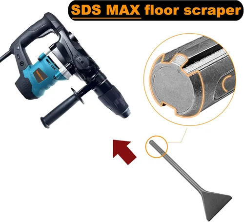Miniatura 4 de Azulejo de 6 pulgadas de ancho y cincel Thinset Scaling Shank SDS-Max, broca de extracción de raspador de 6 x 15 pulgadas, ideal para taladros
