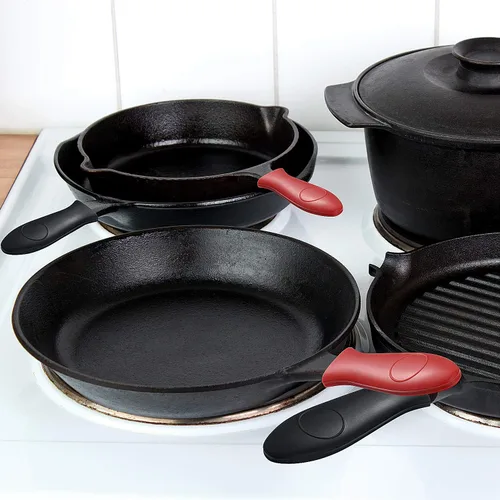 Miniatura 6 de Boao 8 soportes de silicona para mango caliente y soportes para ollas, fundas de goma extraíbles resistentes al calor, fundas de tapa para sartenes