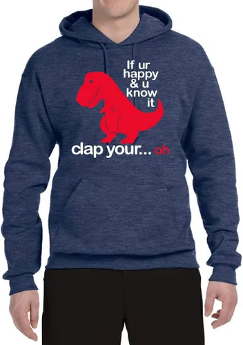 Miniatura 30 de Wild Bobby Sudadera con capucha unisex con estampado "If You're Happy and You Know it" de Dinausor