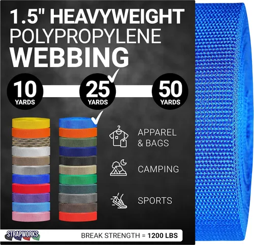 Miniatura 44 de Strapworks Heavyweight Polypropylene Webbing - Heavy Duty Poly Strapping for Outdoor DIY Gear Repair, 1.5 Inches