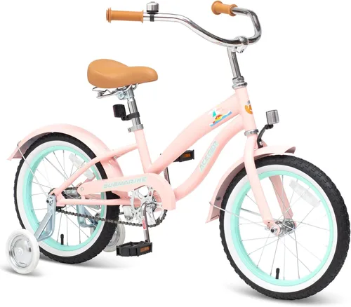 Miniatura 9 de ACEGER Bicicleta crucero de playa para niñas de 5 a 13 años, 16" 18" 20" 24" bicicleta de una sola velocidad para niños incluye freno contrapedal