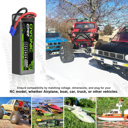 Miniatura 5 de OVONIC 3S lipo Batería 100C 8000mAh Lipo con conector EC5 (paquete de 2)