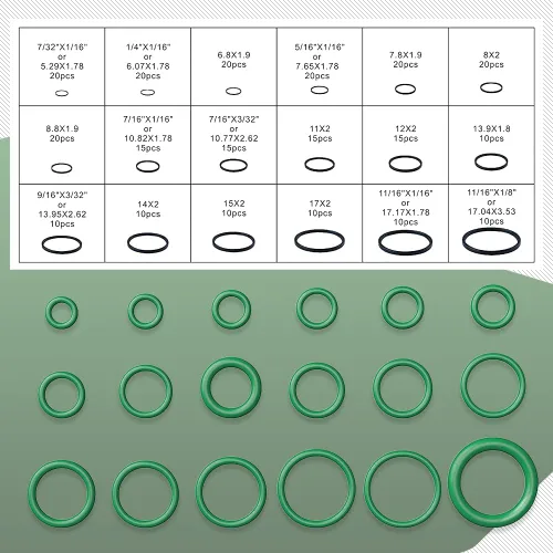 Miniatura 2 de Kit de 270 anillos tóricos, kit de juntas tóricas de CA automotriz, anillo de sello de compresor de aire acondicionado para automóvil, anillo