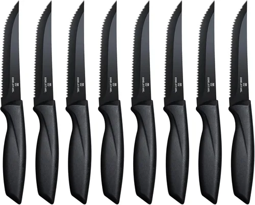 Miniatura 8 de Juego de 4 cuchillos para bistec, cuchillo premium para bistec, juego de cuchillos para bistec de acero inoxidable, cuchillo para bistec dentado