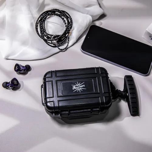 Miniatura 5 de Kiwi Ears SONICAP - Funda rígida impermeable para IEM, caja de almacenamiento protectora portátil con bolsillo de malla extraíble, estuche compacto