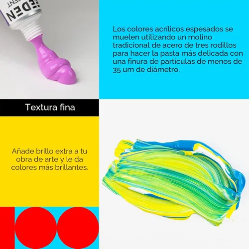 Miniatura 4 de MEEDEN Juego de pintura acrílica de cuerpo pesado, tubos de pintura artística de 100 colores para pintar en lienzo, madera y tela, pinturas