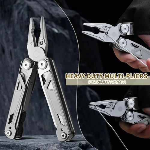 Miniatura 4 de POXIMO Multiherramienta 17 en 1, regalos para hombres, papá, él, alicates multiherramientas, kits de herramientas EDC, rellenos de calcetines