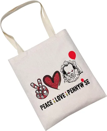 Miniatura 8 de Bolsa de maquillaje cosmética de payasos para fanáticos de la película, regalo de paz, amor, película, maquillaje, cremallera, bolsa de regalo