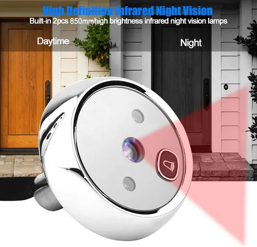 Miniatura 5 de Peephole - Timbre de video de 3 pulgadas, pantalla TFT LCD de 120 grados, timbre visual inteligente con cámara de visión nocturna IR de 1MP