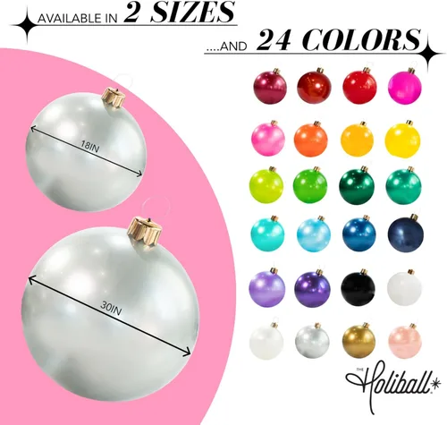Miniatura 4 de Ornamento Navideño Inflable Holiball – Decoración Definitiva para Interior/Exterior – Reutilizable y Fácil de Almacenar – para Bodas, Fiestas, Plata
