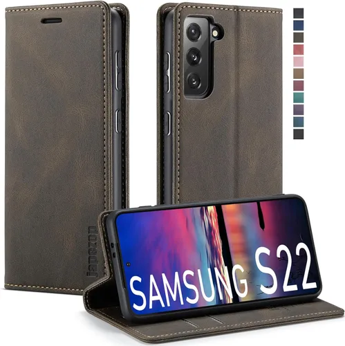 Miniatura 15 de Funda tipo cartera para Samsung Galaxy S22 5G con tarjetero y función atril, bloqueo magnético RFID, funda de piel con tapa para Galaxy S22 5G