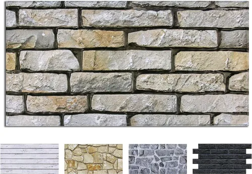 Miniatura 23 de COMSTICKC 3D Whitewash Faux Brick Wall Panel Peel and Stick Wall Covering, 12 Pcs of 22.8" x 11.8", 3D Brick Wall Stickers, UrltraLight PVC Self