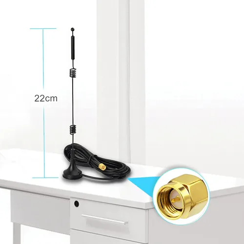 Miniatura 3 de Bingfu Dual Band WiFi 2.4GHz 5GHz 5.8GHz 9dBi Base magnética SMA Antena macho para cámara de seguridad inalámbrica Vedio Grabadora de vigilancia