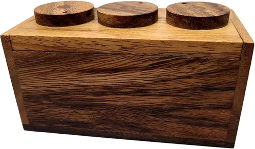 Miniatura 4 de Caja de rompecabezas con cerradura secreta de combinación de 3 ruedas