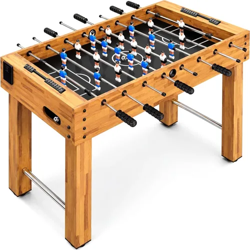 SereneLife Mesa de futbolín de 48 pulgadas de tamaño competitivo, juego de fútbol arcade de altura ajustable para el hogar, sala de juegos, cueva de